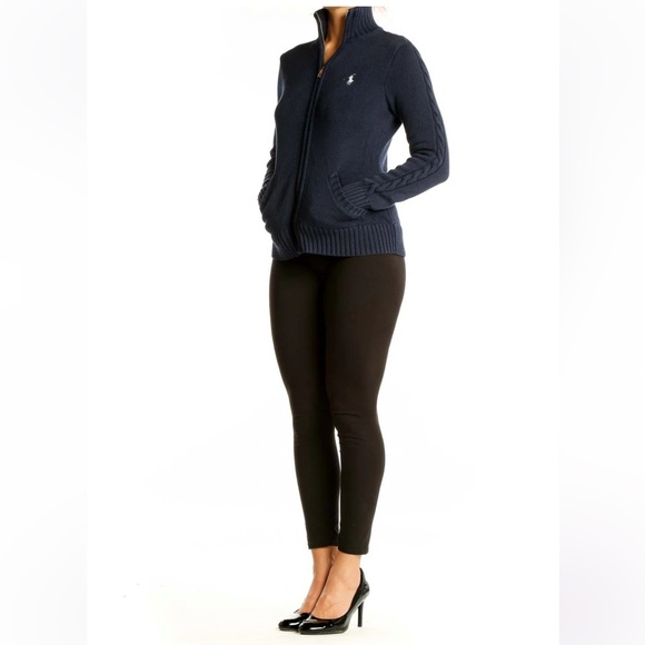 Ralph Lauren Sport cotton full zip thick knit sweater jacket braided weave small - Picture 7 of 7